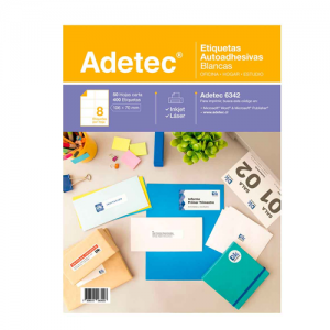 Etiqueta Adetec Ink-Jet 106x70 mm 50 hjs <font color="red"; size= "2"><sup> (SA)<sup></font>