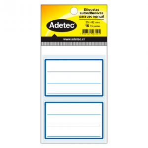 Etiqueta Borde Azul Adetec 53x82mm 16 Etiquetas