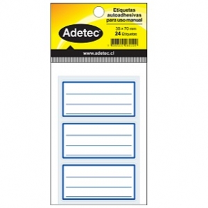 Etiqueta Adhesiva Adetec Escolar Borde Roja 53x82mm 5 Hjs