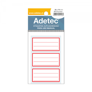 Etiqueta Borde Rojo Adetec 35x70mm 24 Etiquetas