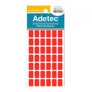 Etiqueta Adetec Fluorescente Roja 11x17 mm