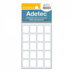 Etiqueta Adetec Rectangular Blanca 19x23 mm