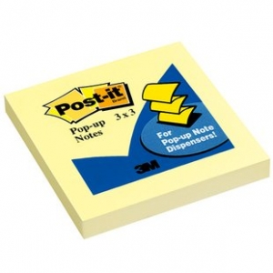 Nota Adhesiva 3M Post-It Pop-Up R330 Amarillo 100hj <font color="red"; size= "2"><sup> (Disponible Solo en Punta Arenas)<sup></font>