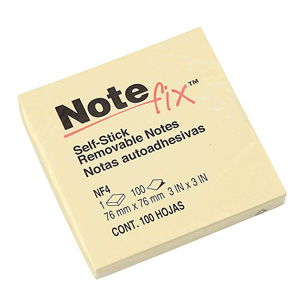 Nota Adhesiva Notefix 654 (76x76mm) Amarillo 100h <font color="red"; size= "2"><sup> (Disponible Solo en Punta Arenas)<sup></font>