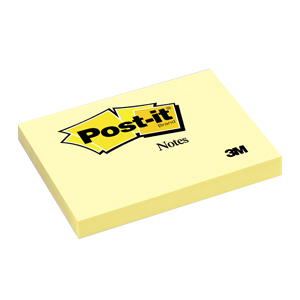 Nota Adhesiva 3M Post-It 657 (100x76mm) Amarillo 100hj<font color="red"; size= "2"><sup> (SA)<sup></font>