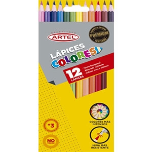 Lápices de Colores Artel Largo 12 Unidades  <font color="red"; size= "2"><sup> (Disponible desde I - IX Región )<sup></font><font color="red"; size= "2"><sup> (SA)<sup></font>