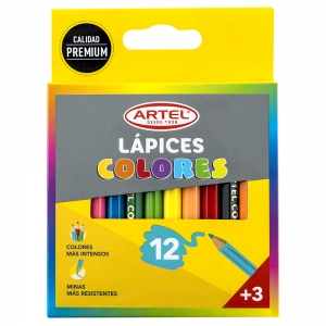 Lápices de Colores Corto Artel 12 Unidades
