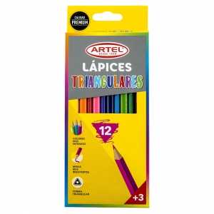 Lapices de Colores Artel Triangular 12 Unidades