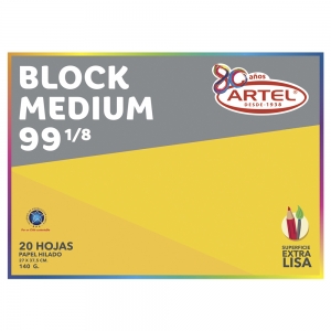 Block de Dibujo Artel Medium 99 1/8 20 Hojas  <font color="red"; size= "2"><sup> (SA)<sup></font>