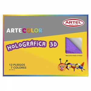 Carpeta Papel Holográfico Artel 12 Hjs  <font color="red"; size= "2"><sup> (Disponible desde I - IX Región )<sup></font><font color="red"; size= "2"><sup> (SA)<sup></font>