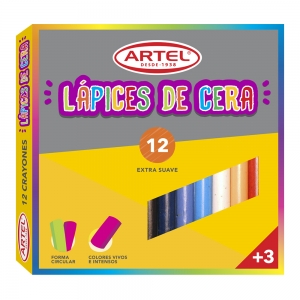 Lapices de Cera Artel 12 Colores  <font color="red"; size= "2"><sup> (SA)<sup></font>