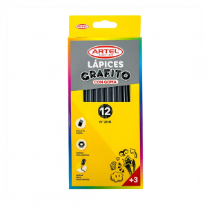 Lápiz Grafito Artel 2HB Hexagonal C/Goma <font color="red"; size= "2"><sup> (SA)<sup></font>