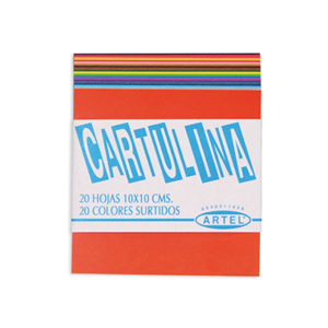 Cartulina en Fajo Artel 10x10 20hjs