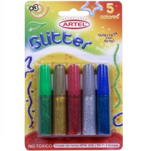 Glitter Glue Artel Lavable 5 Colores 6gr