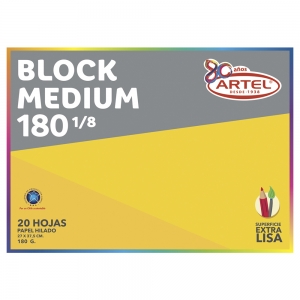 Block de Dibujo Artel Medium Nº180 1/8 20 Hojas<font color="red"; size= "2"><sup> (SA)<sup></font>