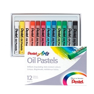 Lápiz Pastel Pentel 12 Colores  <font color="red"; size= "2"><sup> (Disponible desde I - IX Región )<sup></font><font color="red"; size= "2"><sup> (SA)<sup></font>