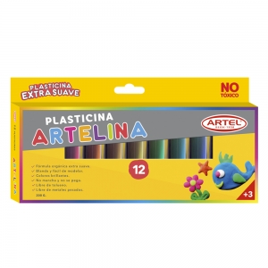 Plasticina Artelina Estuche 12 Colores  <font color="red"; size= "2"><sup> (SA)<sup></font>