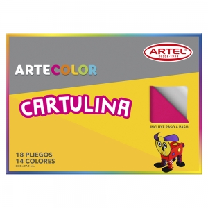 Carpeta Cartulina 14 colores Artel 18hjs  <font color="red"; size= "2"><sup> (Disponible desde I - IX Región )<sup></font><font color="red"; size= "2"><sup> (SA)<sup></font>