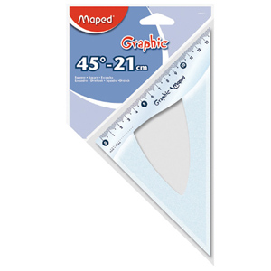 Escuadra Maped Graphic 45° - 21cm.<font color="red"; size= "2"><sup> (SA)<sup></font>