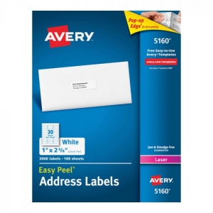 Etiqueta Avery Laser 25x67 Blanca 100hjs <font color="red"; size= "2"><sup> (SA)<sup></font>