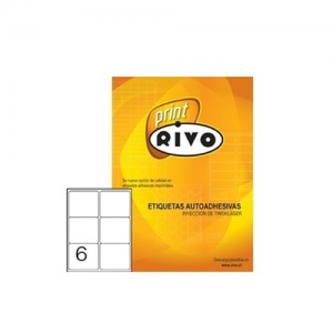 Etiqueta Rivo Print 85x102 Blanca 25hjs <font color="red"; size= "2"><sup> (SA)<sup></font>