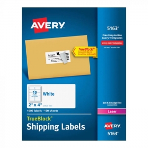Etiqueta Avery Laser 51x102 Blanca 100hjs <font color="red"; size= "2"><sup> (SA)<sup></font>