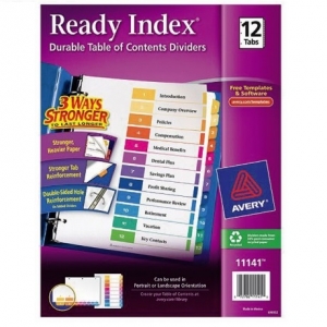 Separador Avery Carta 1-12 Multicolor<font color="red"; size= "2"><sup> (Disponible solo en Punta Arenas)<sup></font>