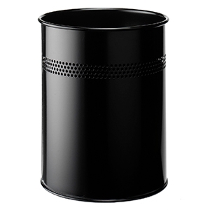 Papelero Metálico Durable Redondo 15L/30m Negro