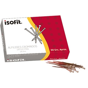 Alfileres Isofit 28mm 50Grs<font color="red"; size= "2"><sup> (SA)<sup></font>