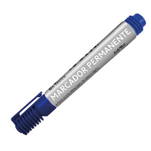 Marcador Permanente Isofit Punta Biselada Azul