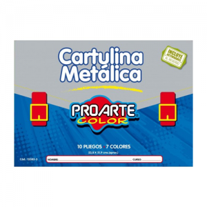 Carpeta Proarte Cartulina Metálica 7color 10hj<font color="red"; size= "2"><sup> (SA)<sup></font>