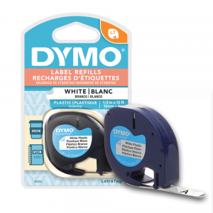 Cinta Rotuladora de Plástico Dymo 12mm x 4m Blanca