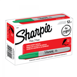 Marcador Permanente Sharpie Verde Pta Fina