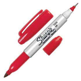 Marcador Permanente Sharpie Doble Punta Rojo