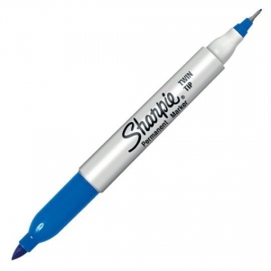 Marcador Permanente Sharpie Doble Punta Azul	<font color="red"; size= "2"><sup> (SA)<sup></font>
