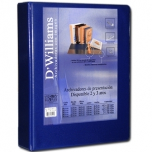 Archivador D"Williams Carta 2 Anillos 2" Color Azul </font><font color="red"; size= "2"><sup> (SA)<sup></font>