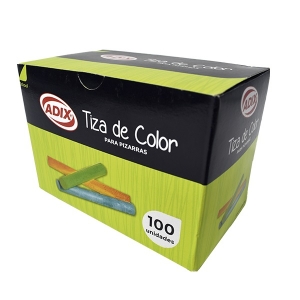 Tiza de Colores para Pizarra Adix 100 Unidades <font color="red"; size= "2"><sup> (Solo en Punta Arenas)<sup></font>