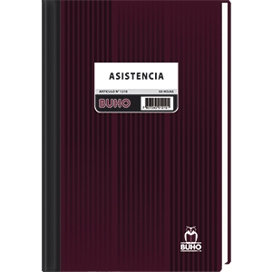 Libro Asistencia Buho 50 Hjs
